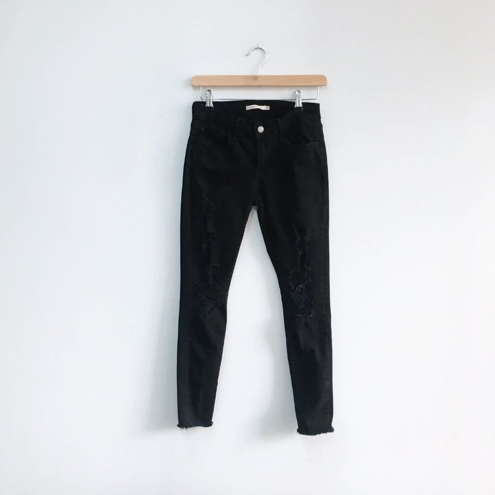 Levi's 710 Super Skinny Destroy - Black